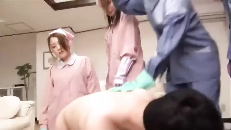 Sexy Asian nurses milking a hard cock together PIR@TE