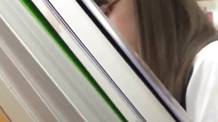 Sex In The Library With Horny School Girl