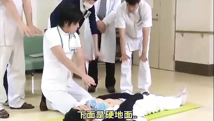 Asian schoolgirls strip down to their nurse uniforms in hot Japanese intern school