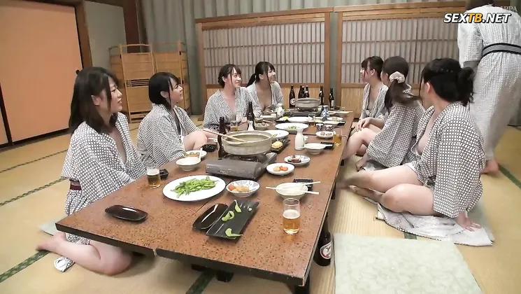 HHF-077 I'm The Only Guy On A Company Trip Girls Play With My Crotch And I Get A Rock Hard Erection