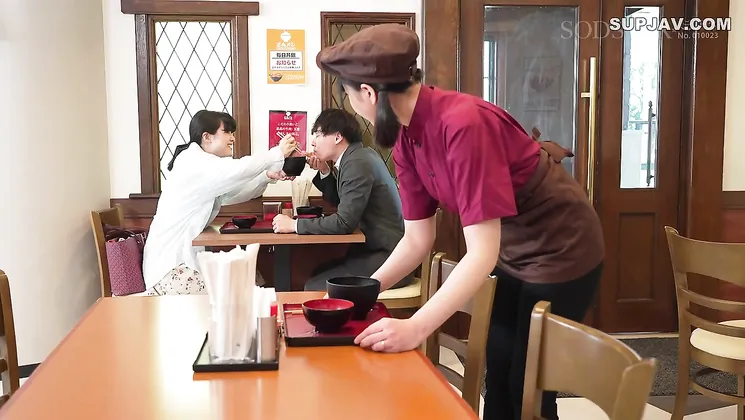 Naughty Japanese housewife with a seductive body secretly indulges in an erotic affair with a student part-timer and takes a sticky creampie